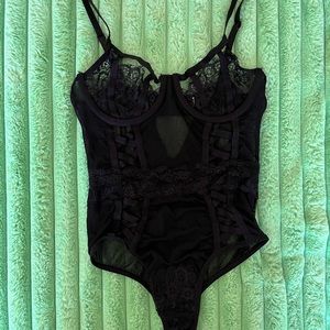 Black lace/mesh bodysuit